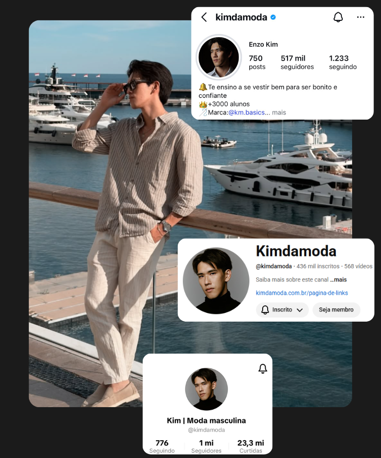 Kim da Moda - perfis no Instagram, YouTube e TikTok